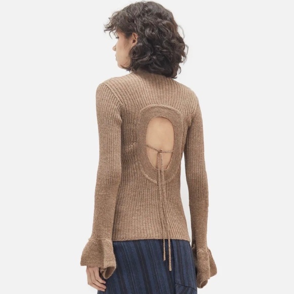 Acne Studios Raine Alpaca Turtleneck Sweater in Caramel Brown Size Small S - Picture 2 of 4